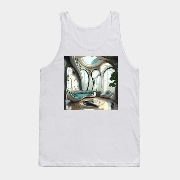 [AI Art] My future living room, Art Nouveau Style Tank Top by Sissely